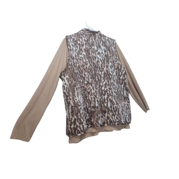 Chicos Leopard Print Puffer Vest with top Womens Large Quilted Classic Preppy - Picture 13 of 16